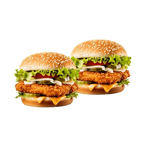 2 Burgers Poulet, 2 Frites Maison